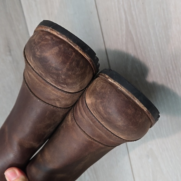 Sorel Women Leather Wedge Boots shoes sz 8 - Picture 4 of 13